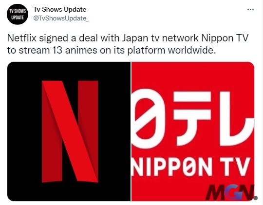 Netflix đã ký kết với Nippon TV để có được giấy phép chiếu 13 bộ anime hàng đầu trên nền tảng trực tuyến này