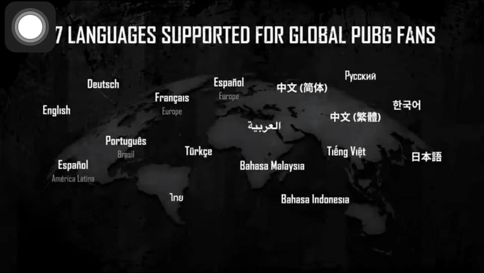 Hỗ trợ ngôn ngữ trong trò chơi PUBG: New State